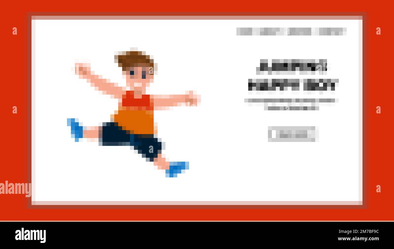 jumping happy boy vector Stock Vector Image & Art - Alamy