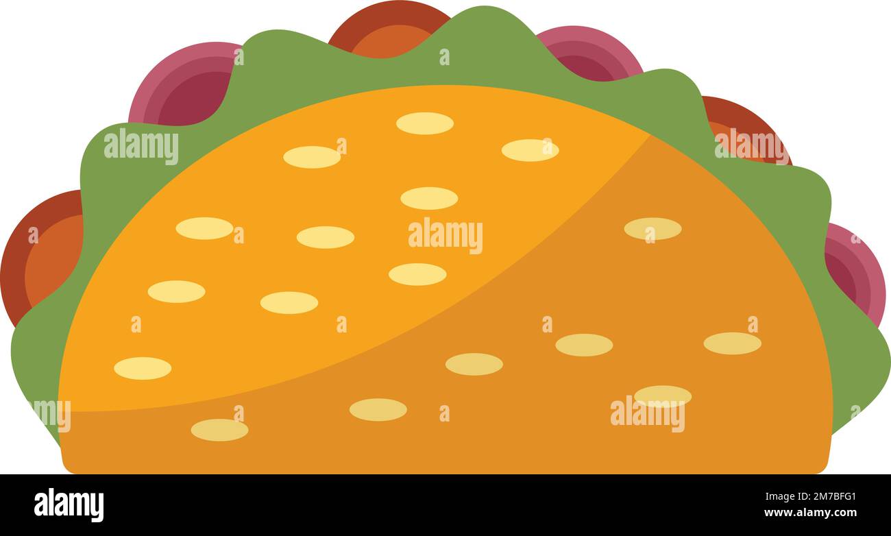 Dinner taco icon flat vector. Tacos menu. Soft menu isolated Stock ...