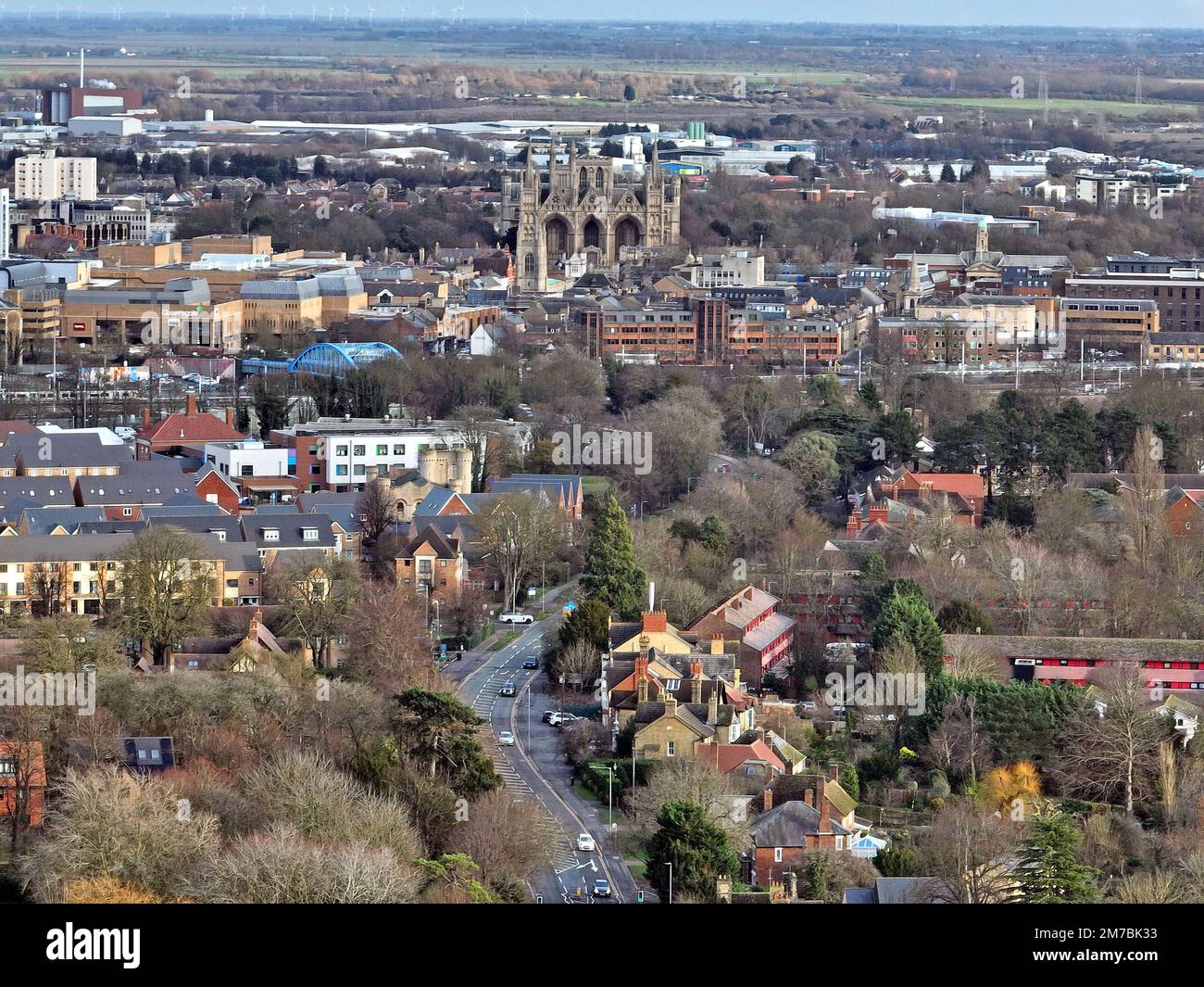 The city of Peterborough, with Peterborough Cathedral seen at the ...
