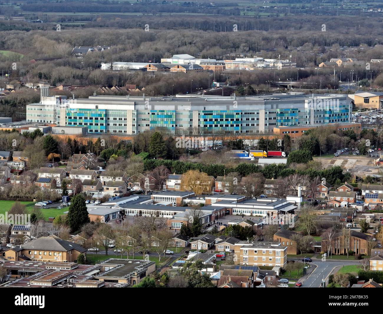 Peterborough City Hospital in the city of Peterborough, Cambridgeshire