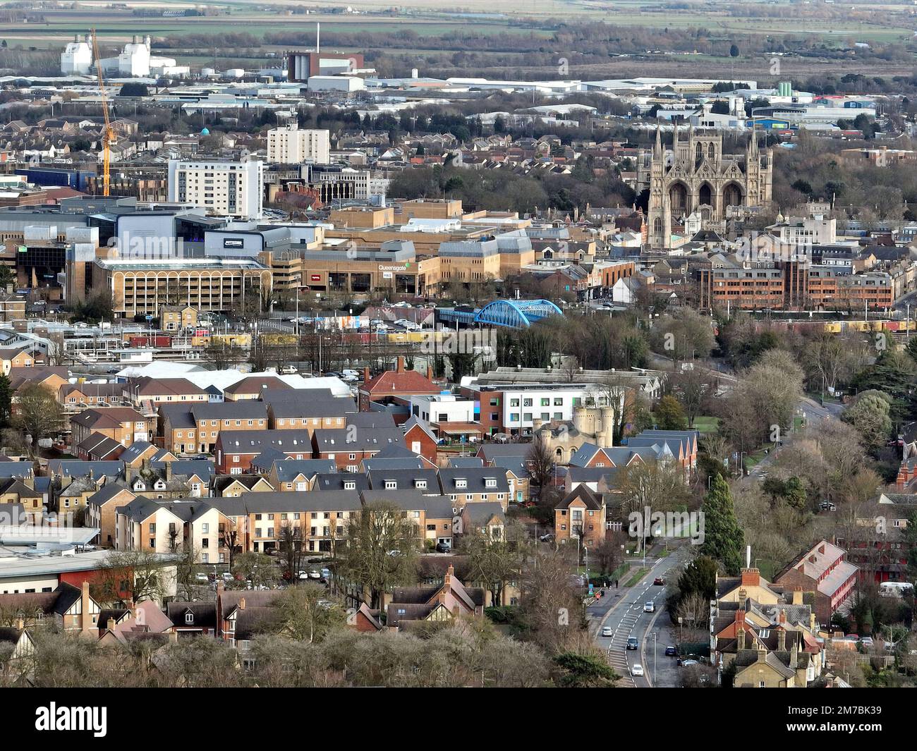 The city of Peterborough, with Peterborough Cathedral seen at the ...