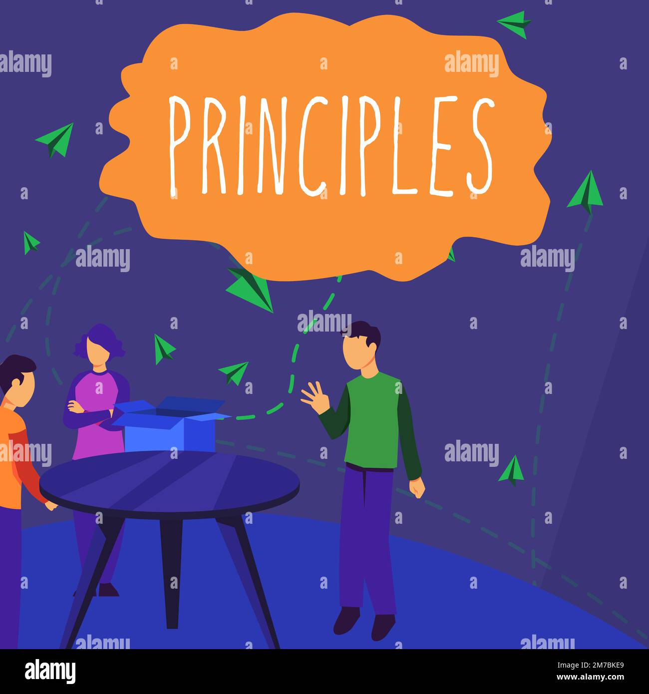 Conceptual display Principles. Business approach fundamental truth that ...