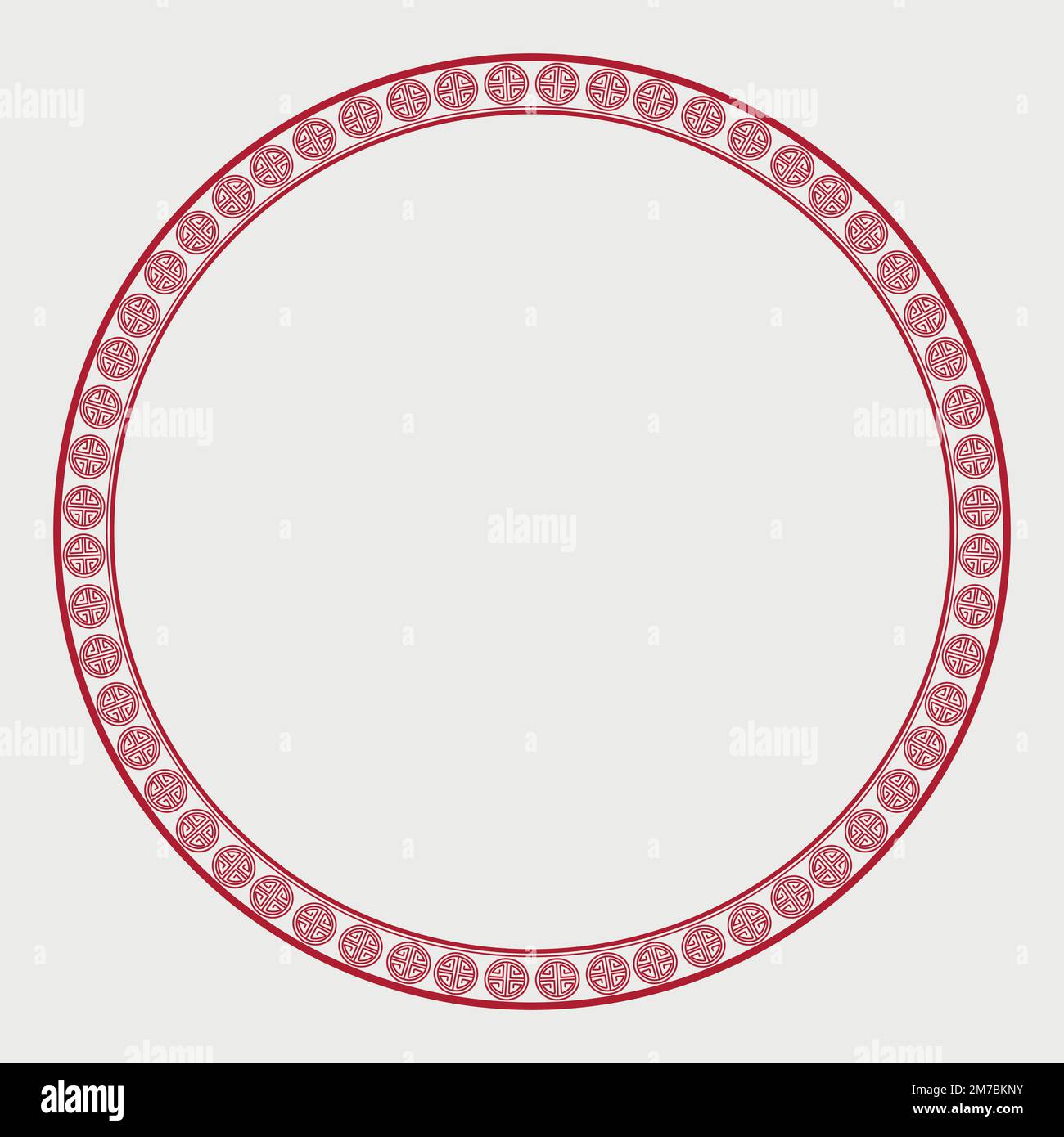 Chinese frame Lu symbol vector pattern red circle in Chinese New Year