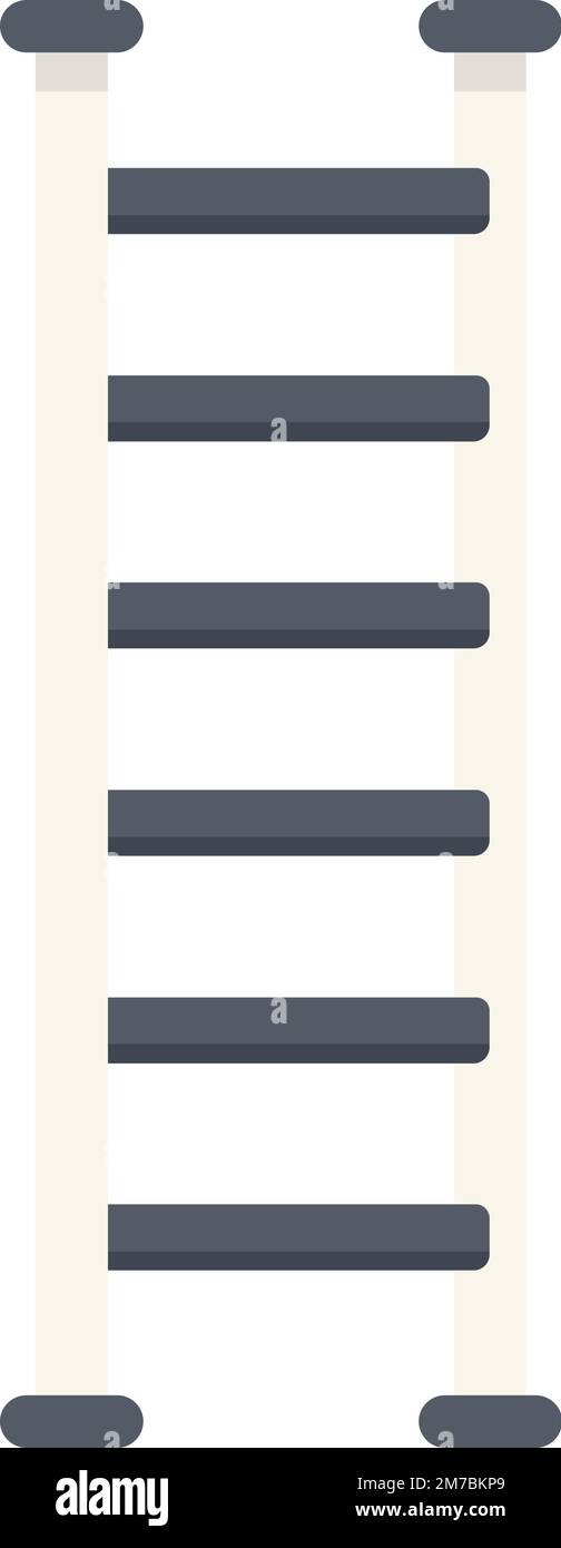 Stand ladder icon flat vector. Step construction. Wooden metal isolated ...