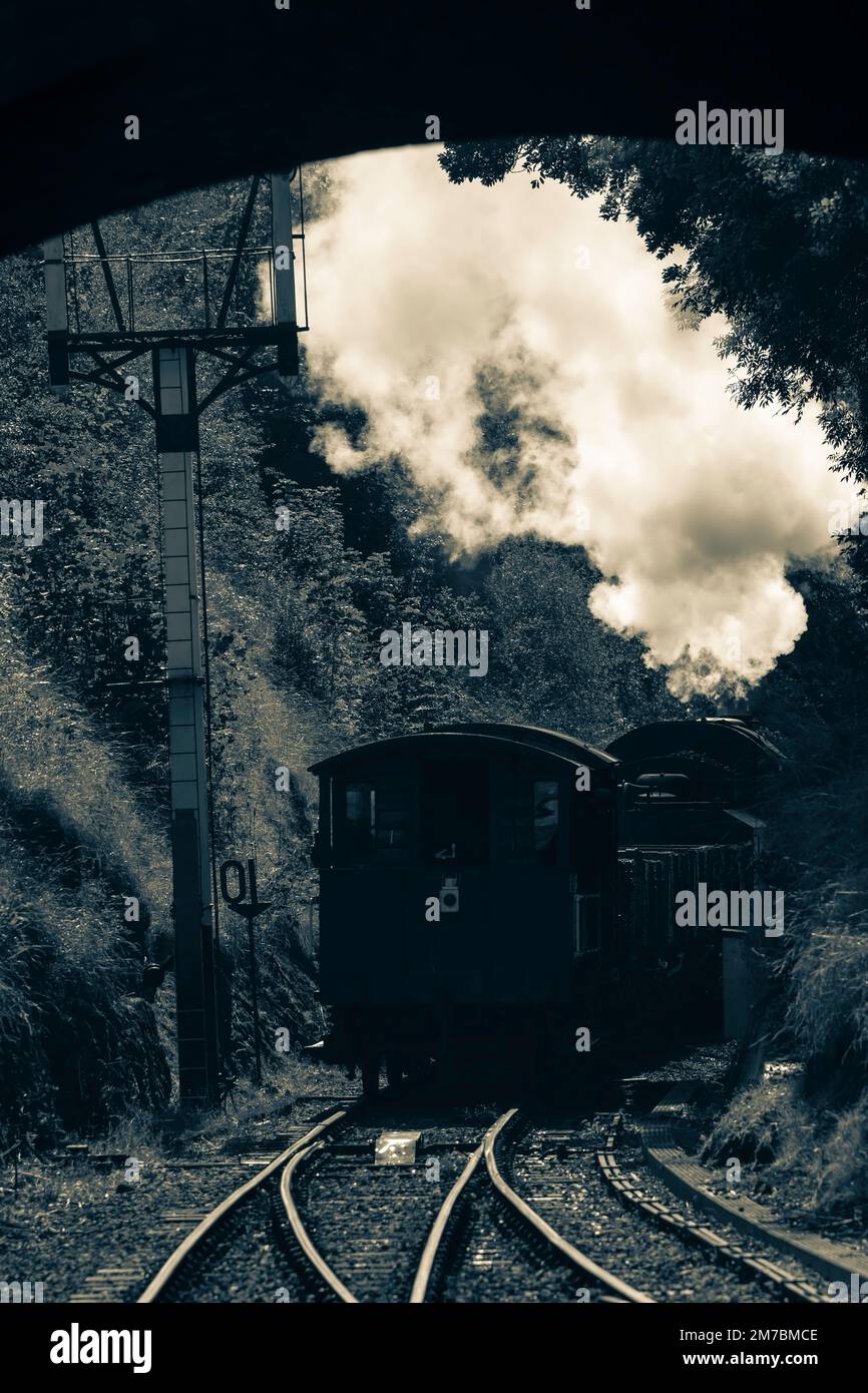 Steam smoking and tunnel Stock Photo