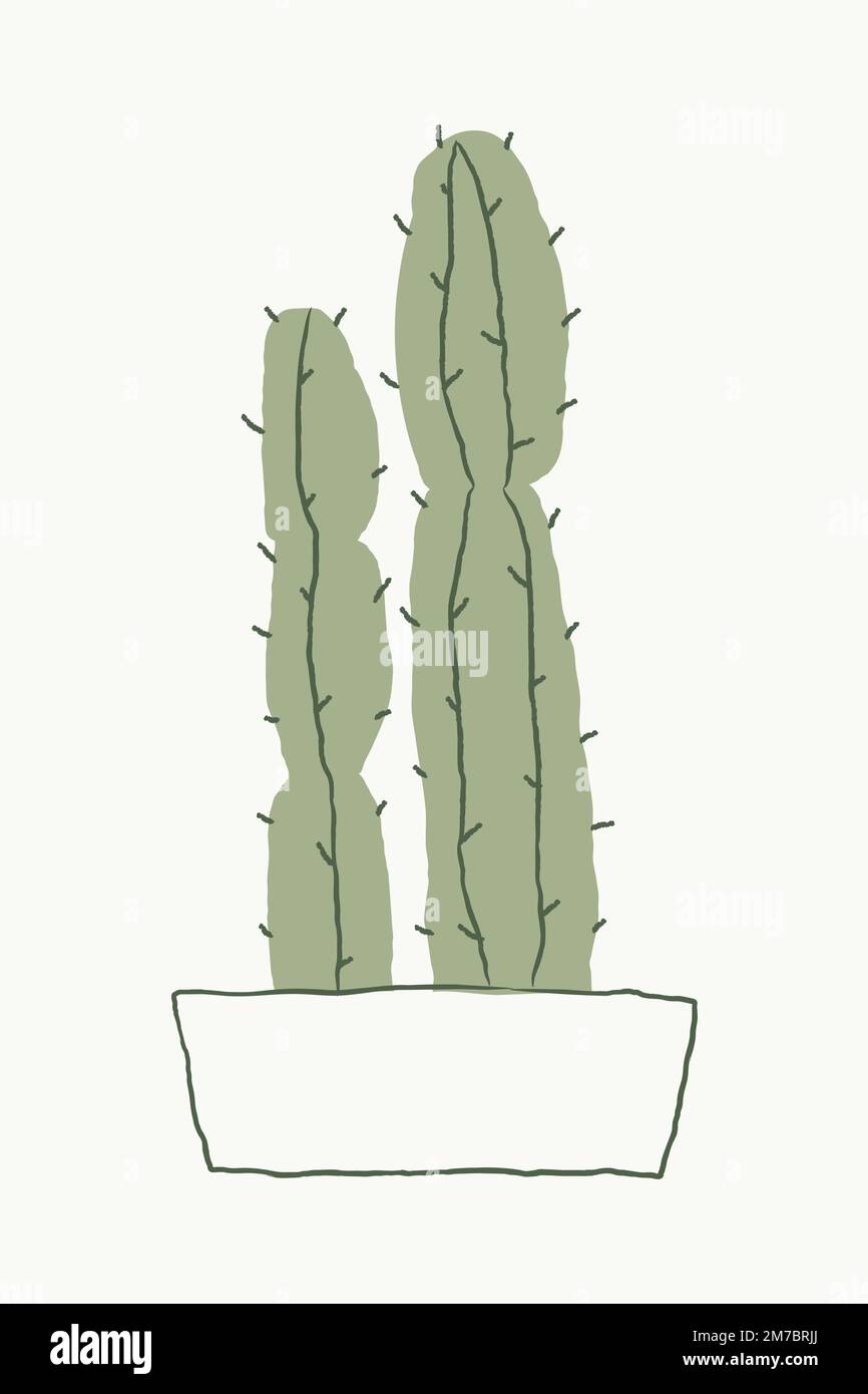 Cereus cactus vector doodle hand drawn Stock Vector
