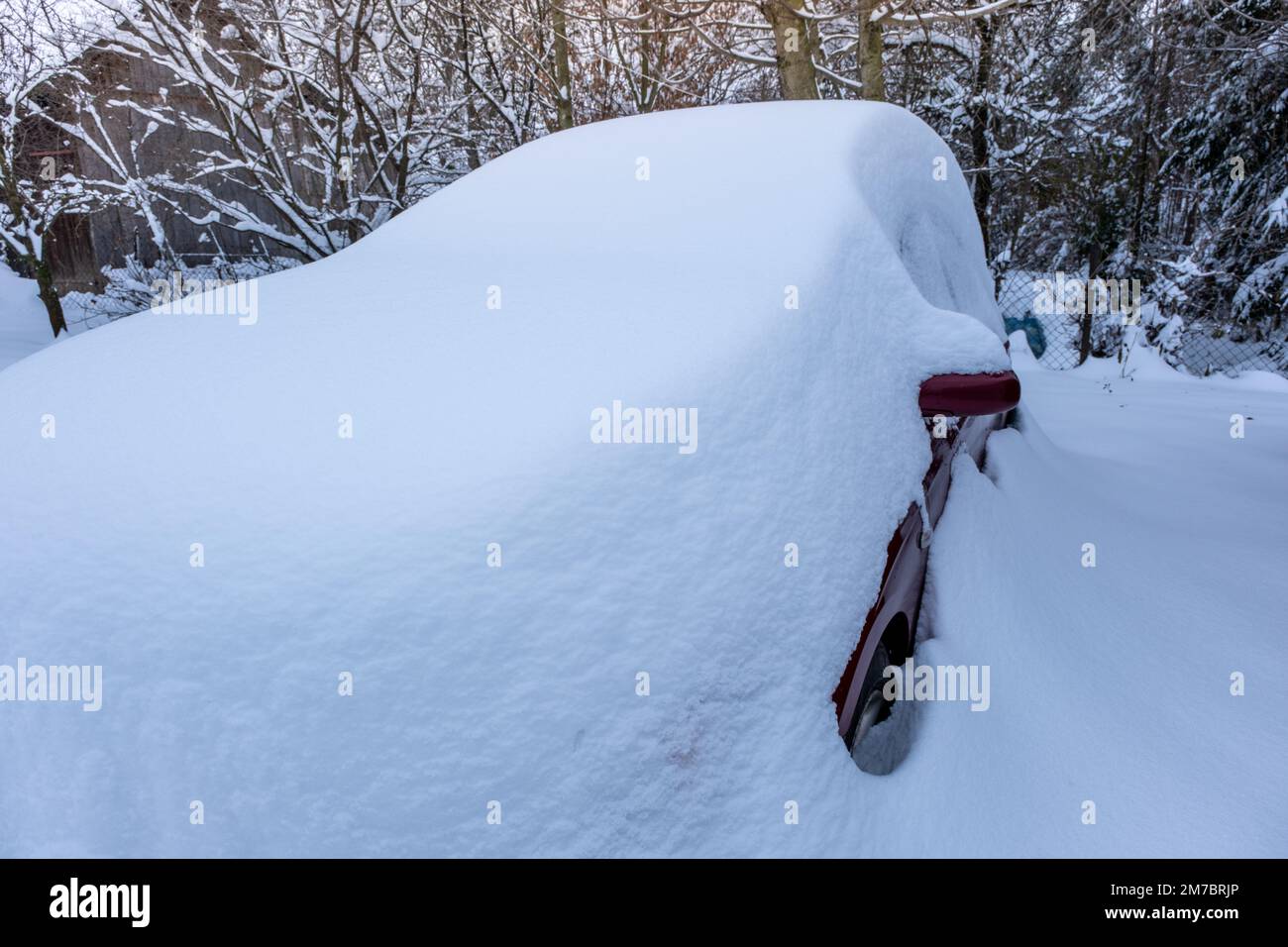 Car snow removal big snowstorm Stock Photo Alamy