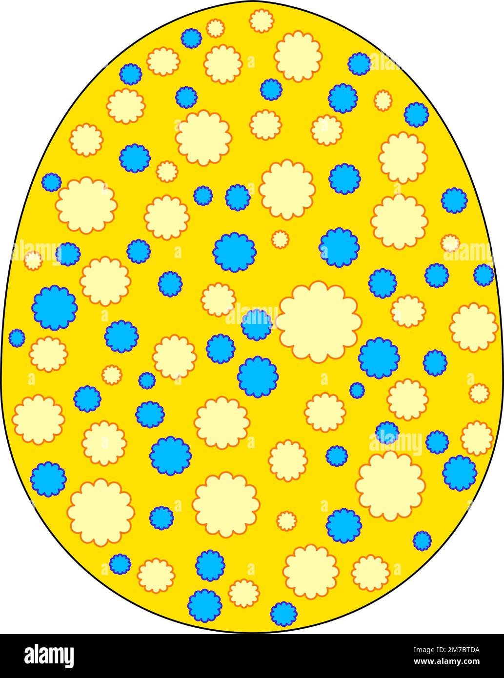 Decorated Easter egg, graphic illustration isolated on background Stock Vector