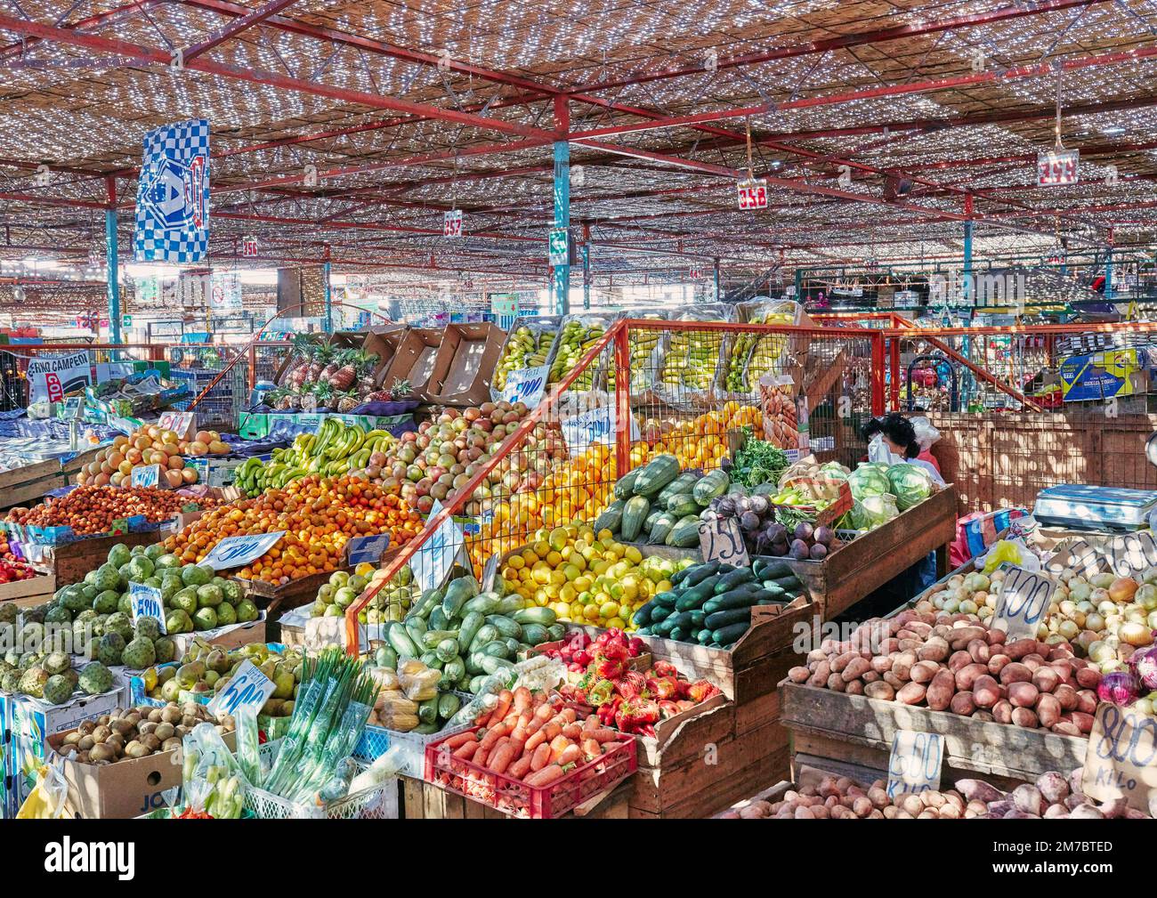 Colourful fruit market in Arica, Chile Stock Photo