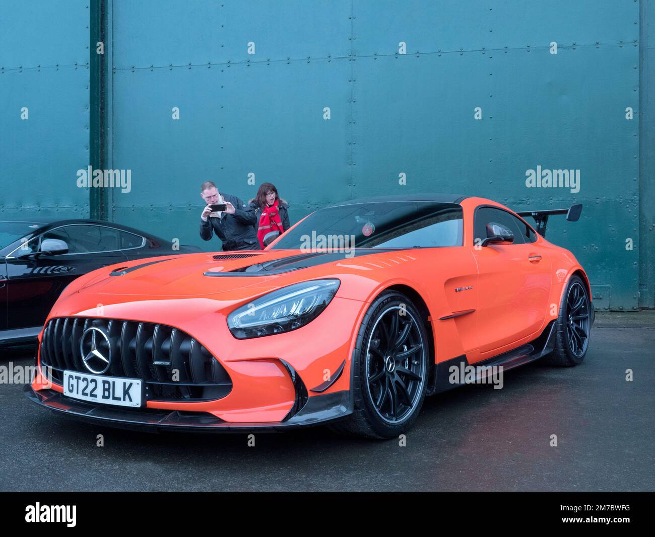 AMG Mercedes- Benz Coupe at the Bicester Winter Scramble at Bicester heritage centre Oxfordshire UK Stock Photo