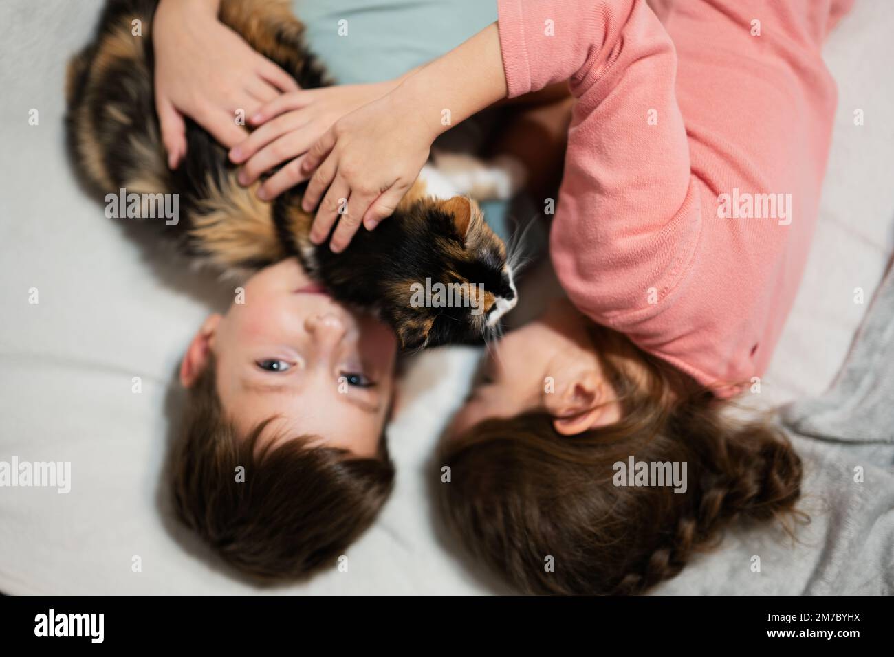 Teenage boy and girl cat hires stock photography and images Alamy