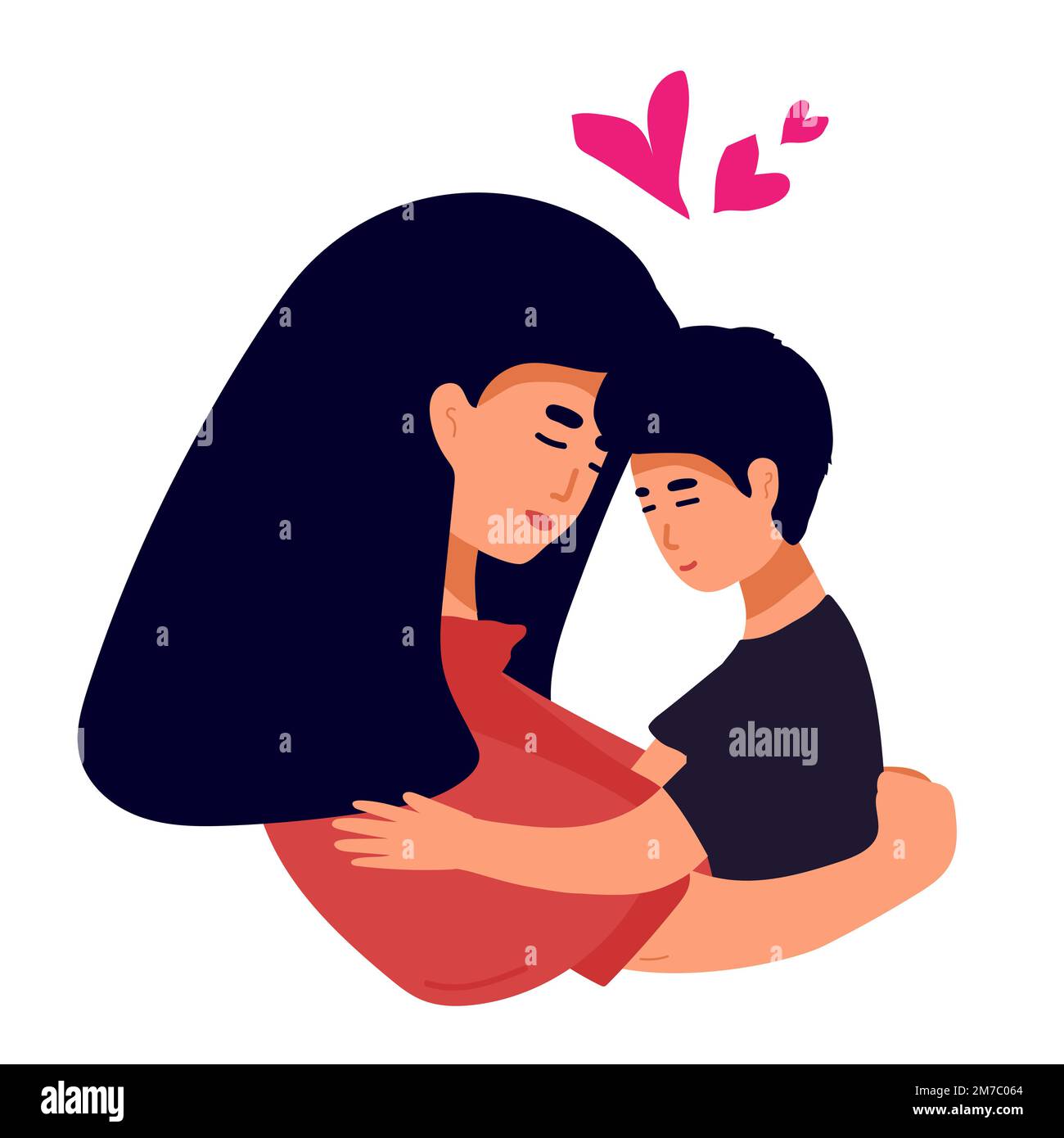 Vector Illustration Of Mother Holding Baby Son In Arms. Happy Mother s ...