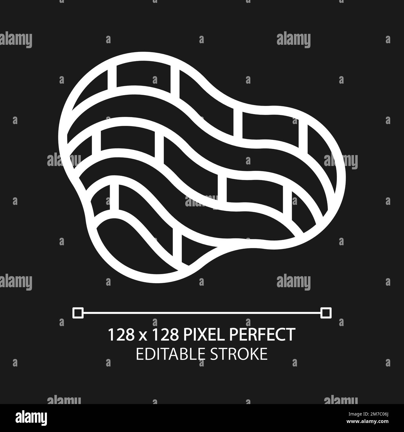 Coal mine pixel perfect white linear icon for dark theme Stock Vector