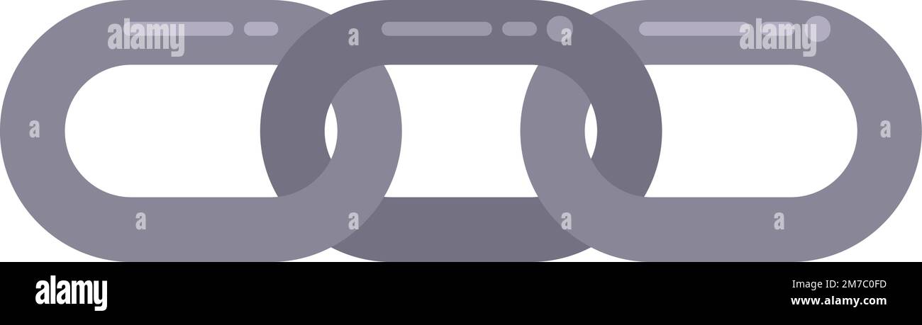 Chain connection icon flat vector. Internet system. Digital steel ...