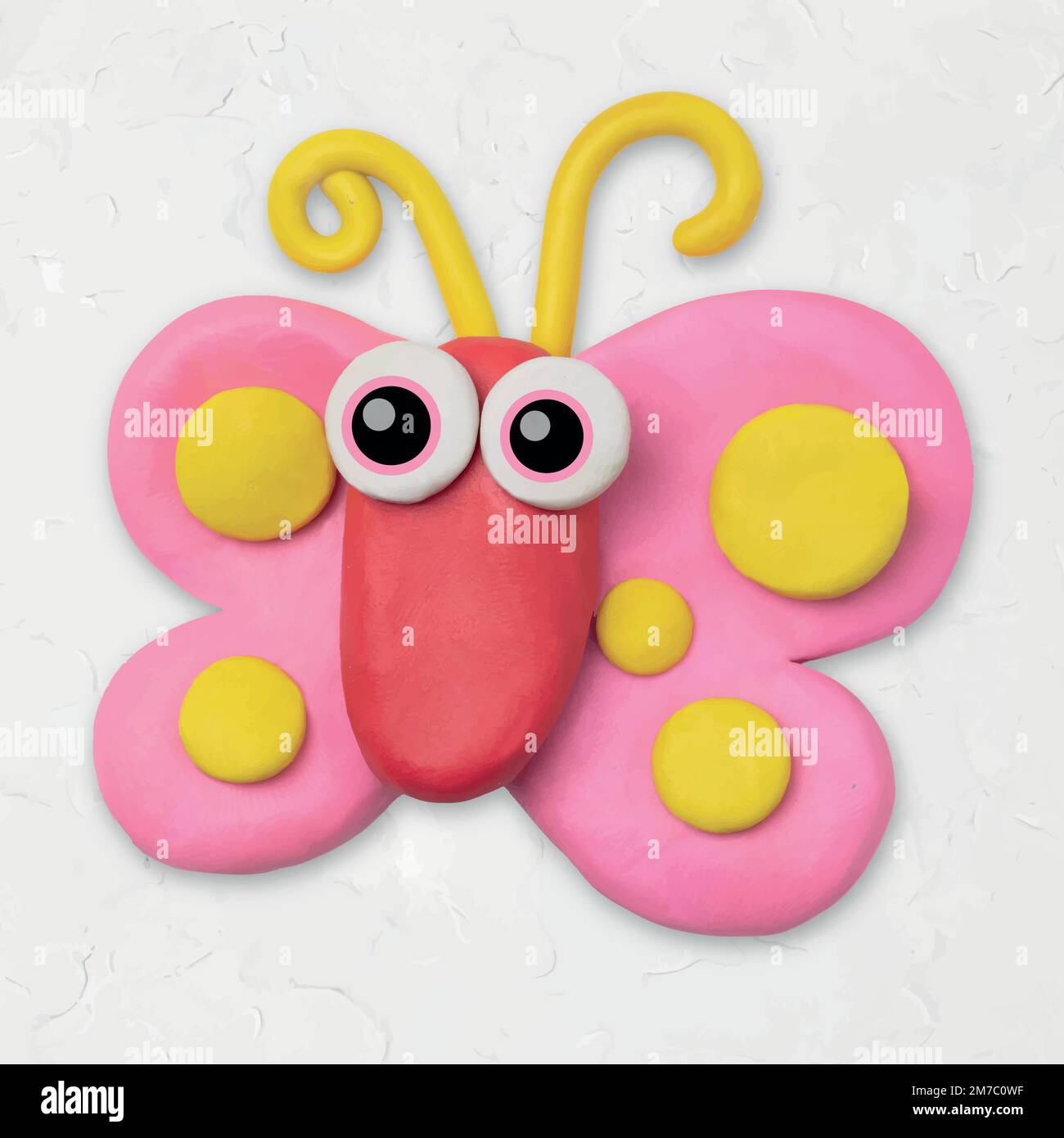 Cute Butterfly Animal Clay Vector Colorful Character Creative Craft For cute-butterfly-animal-clay-vector-colorful-character-creative-craft-for
