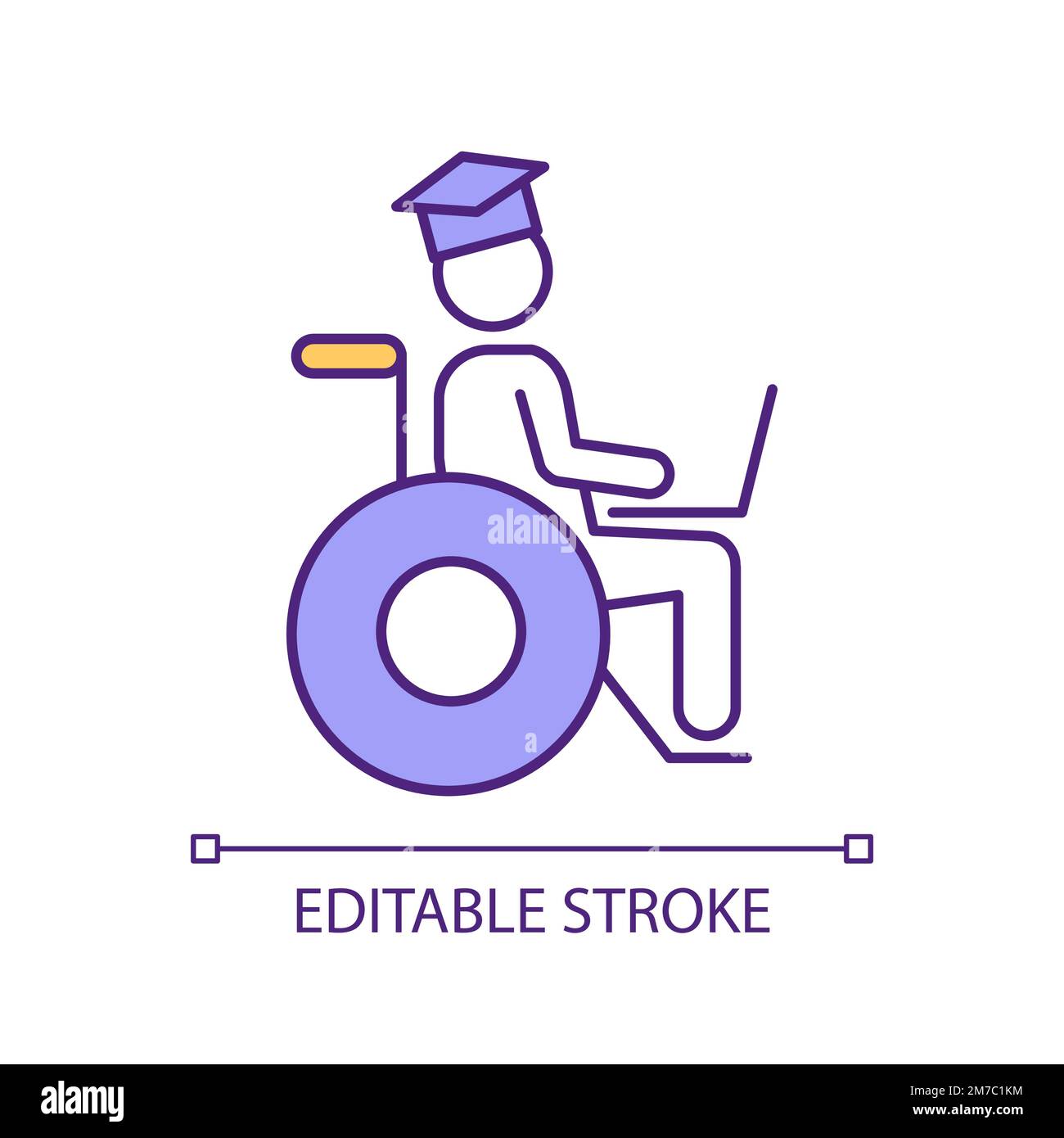 Education accessibility RGB color icon Stock Vector