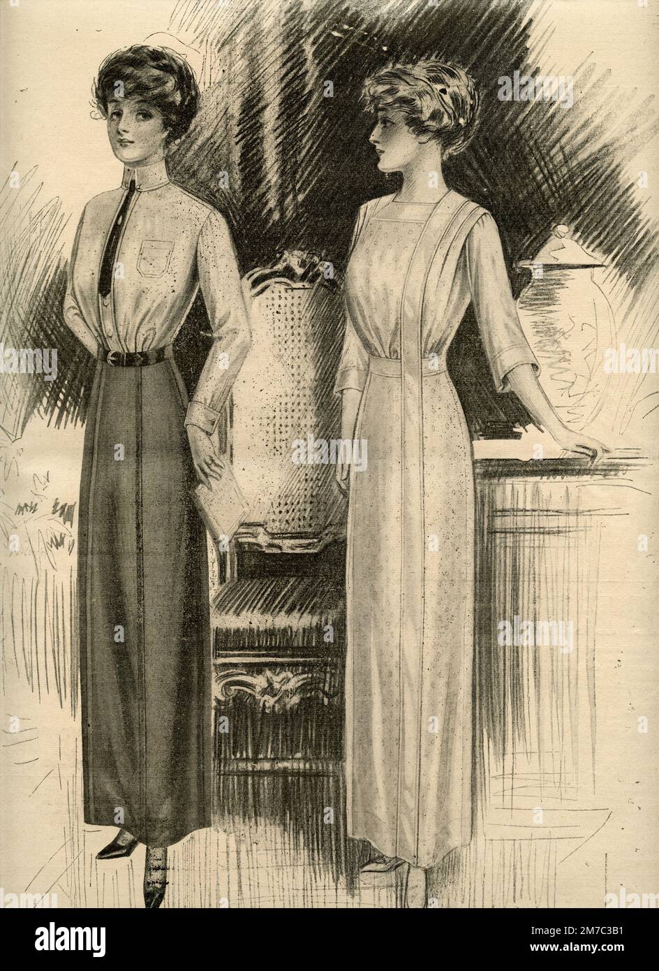 illustration-of-women-clothes-fashion-and-style-from-vintage-magazine