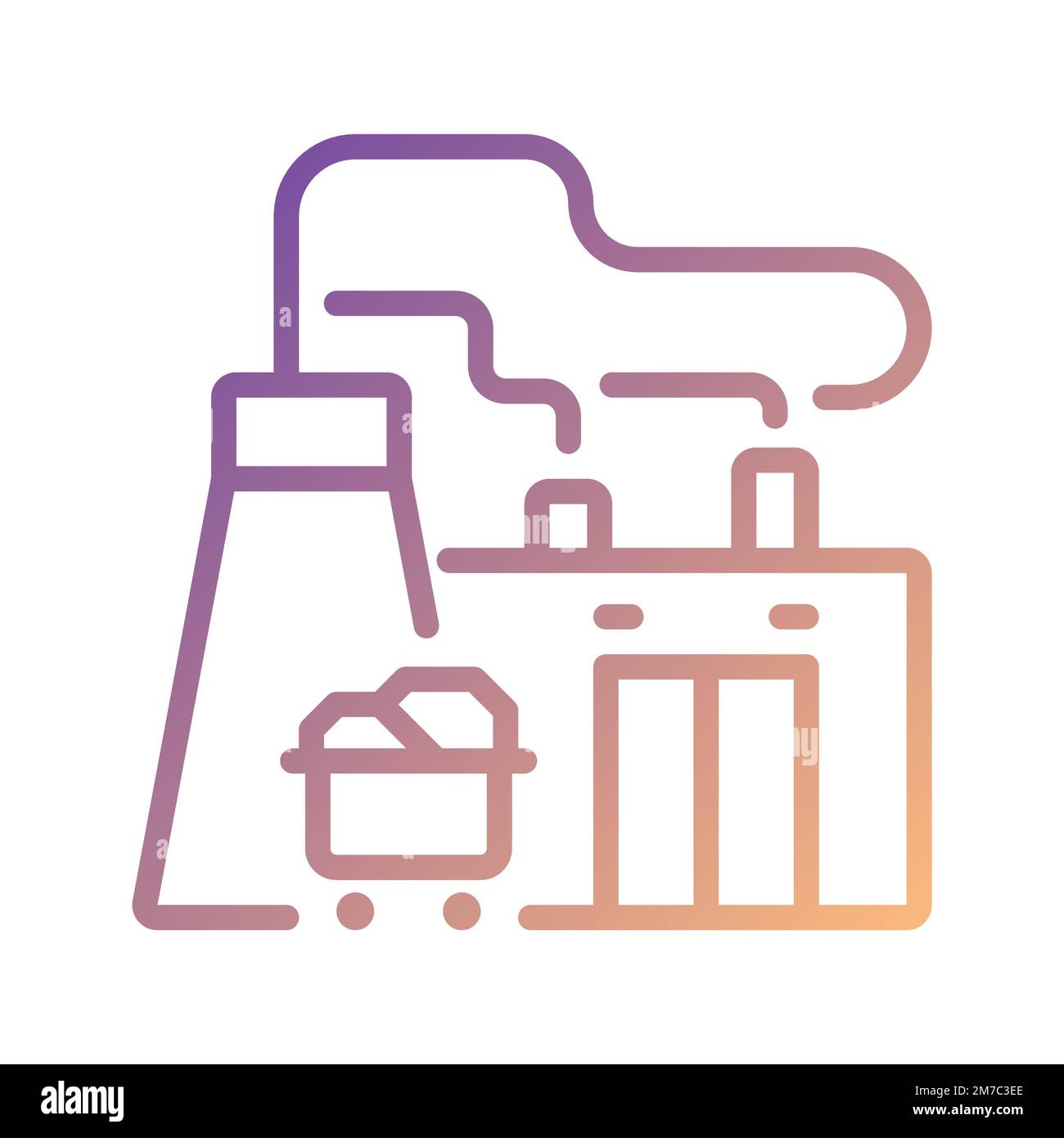 Fuel power plant pixel perfect gradient linear vector icon Stock Vector