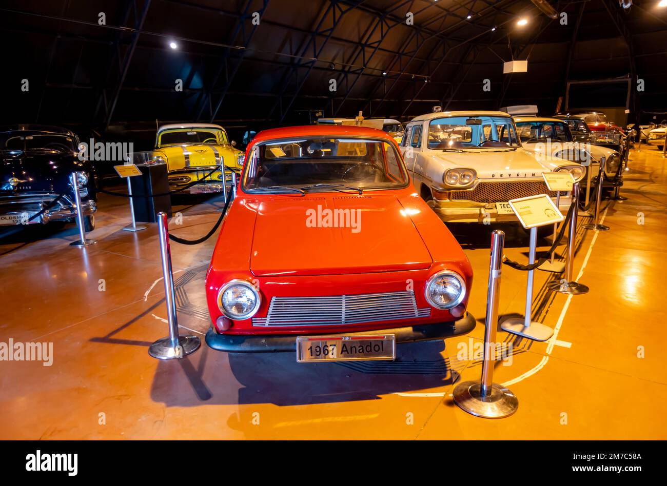 Anadol 1967 retro car model in Car museum in Ankara. Anadol was Turkey