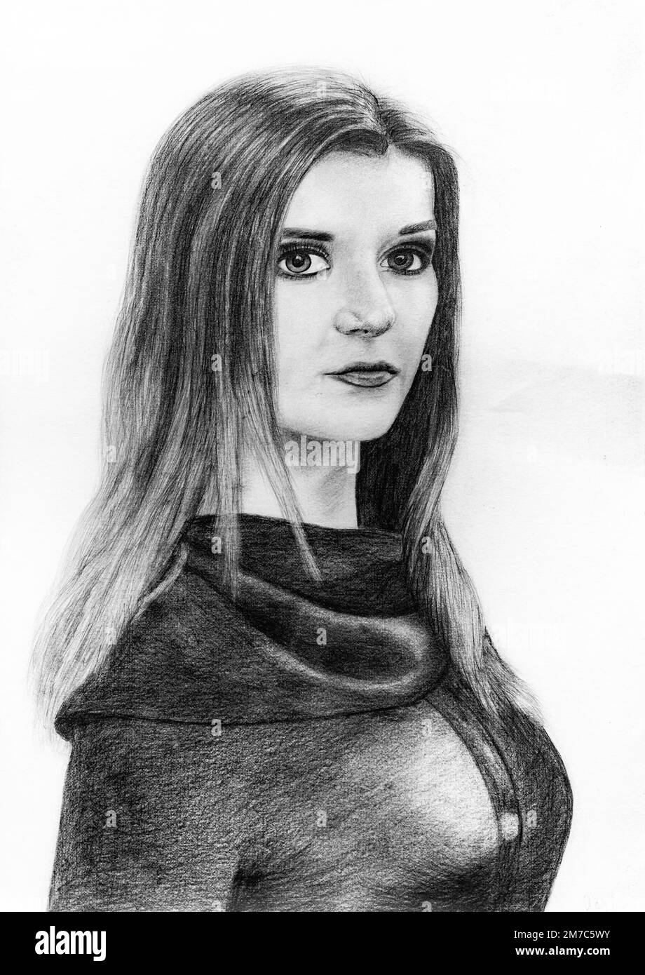 Beautiful lovely looking girl sketch art picture — Steemit