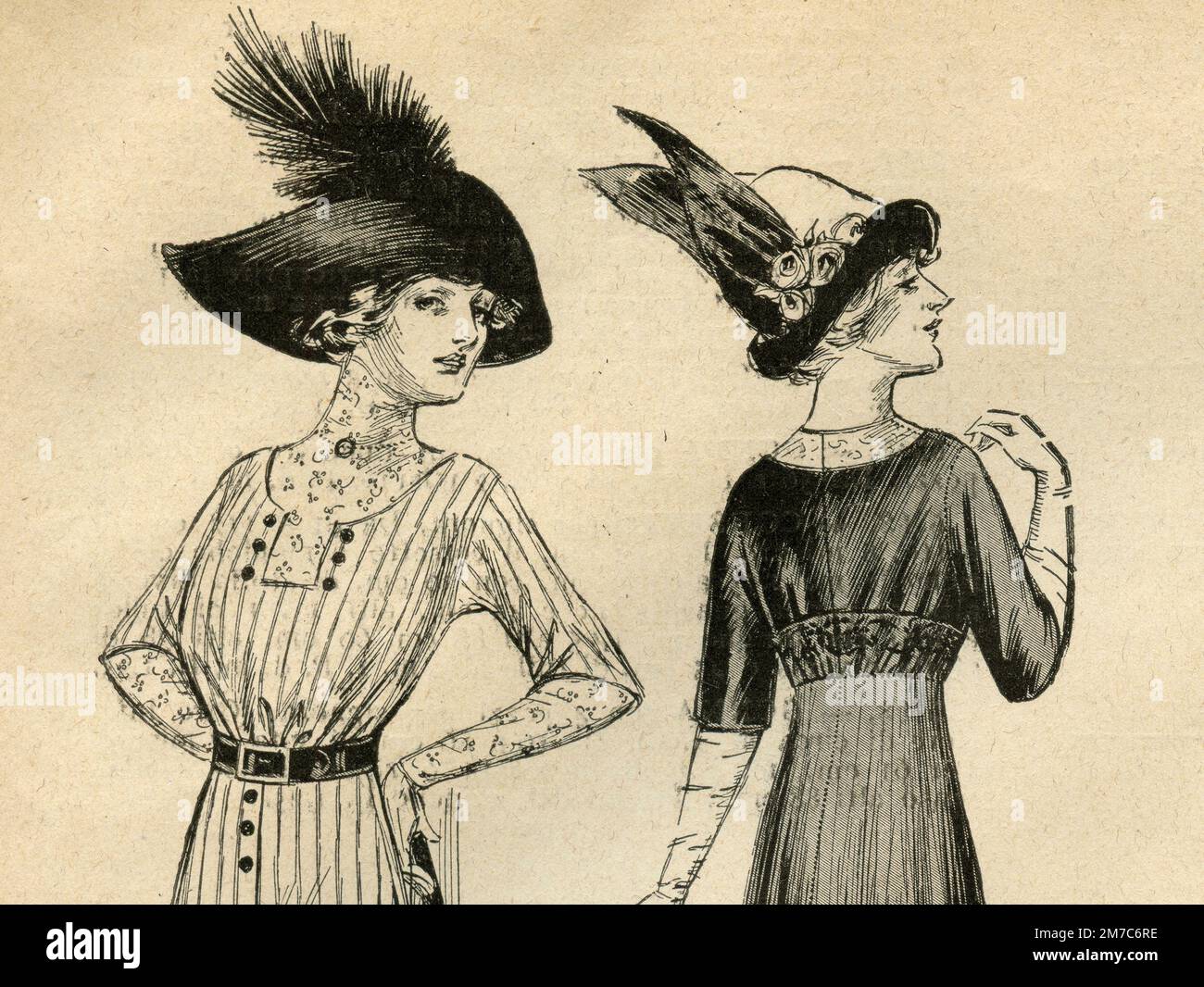 illustration-of-women-clothes-fashion-and-style-from-vintage-magazine