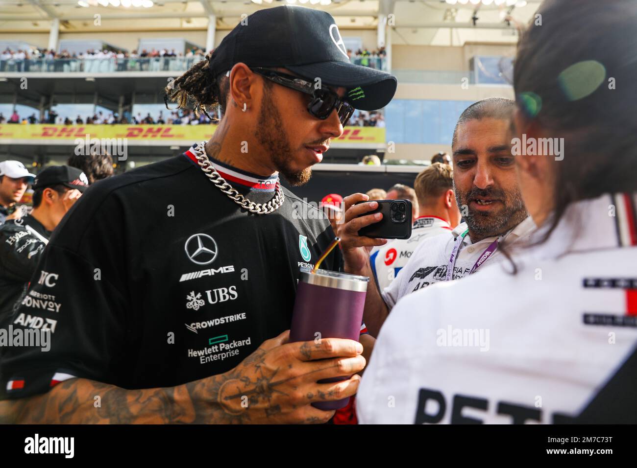 Lewis Hamilton of Mercedes during Formula 1 Abu Dhabi Grand Prix 2022 ...
