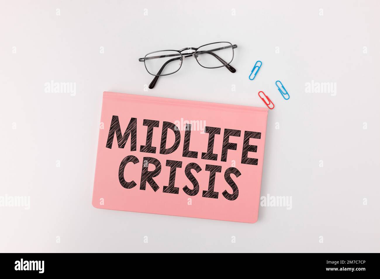 Sign displaying Midlife Crisis. Conceptual photo Software development technique Decomposing an application Stock Photo