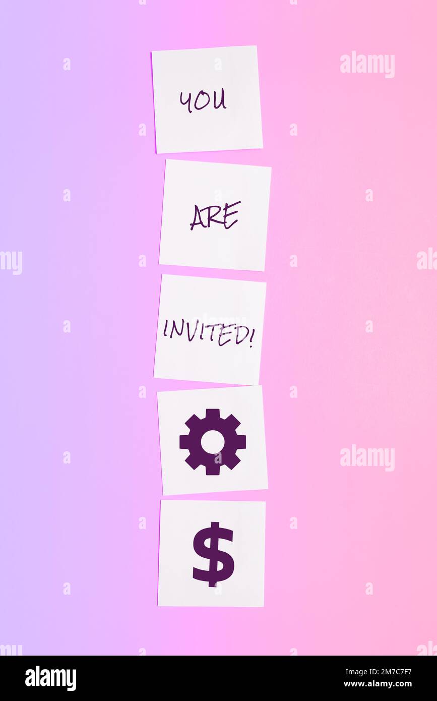 Handwriting text You Are Invited. Conceptual photo Receiving and ...