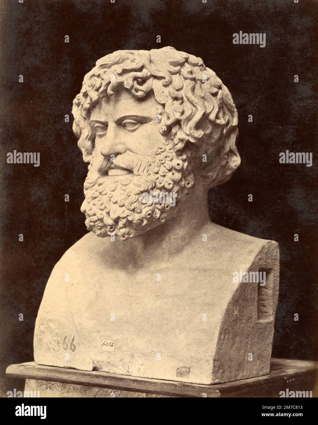 Juba, King of Numidia marble bust,Roman sculpture, albumen print, 1870s Stock Photo