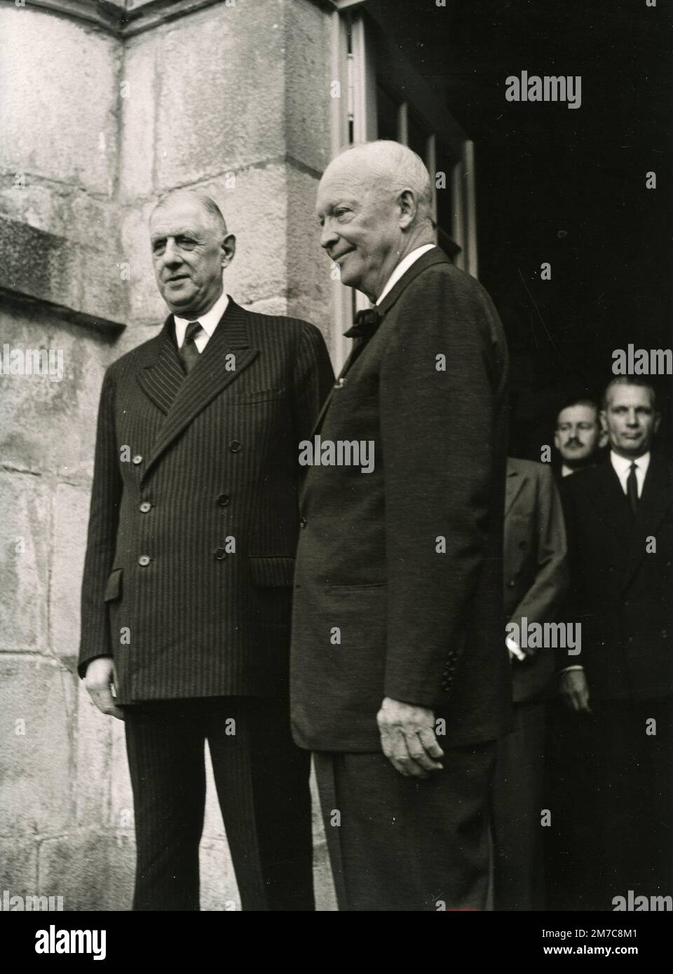 French General and politician President Charles De Gaulle and American President Dwight Eisenhower, France 1960s Stock Photo