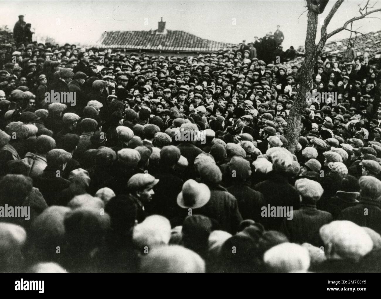 Large group of communist workers, Bulgaria, 1900s Stock Photo