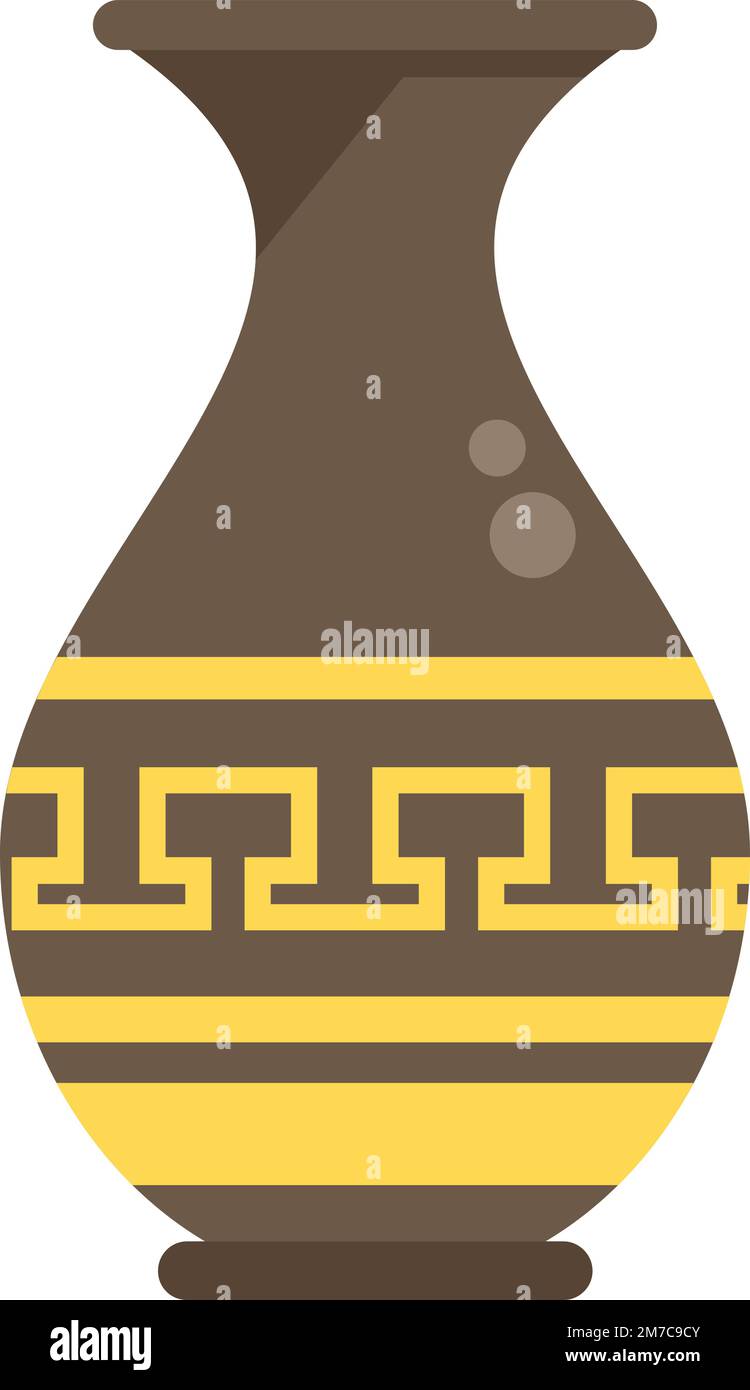 Amphora shape icon flat vector. Ancient vase. Jar pot isolated Stock