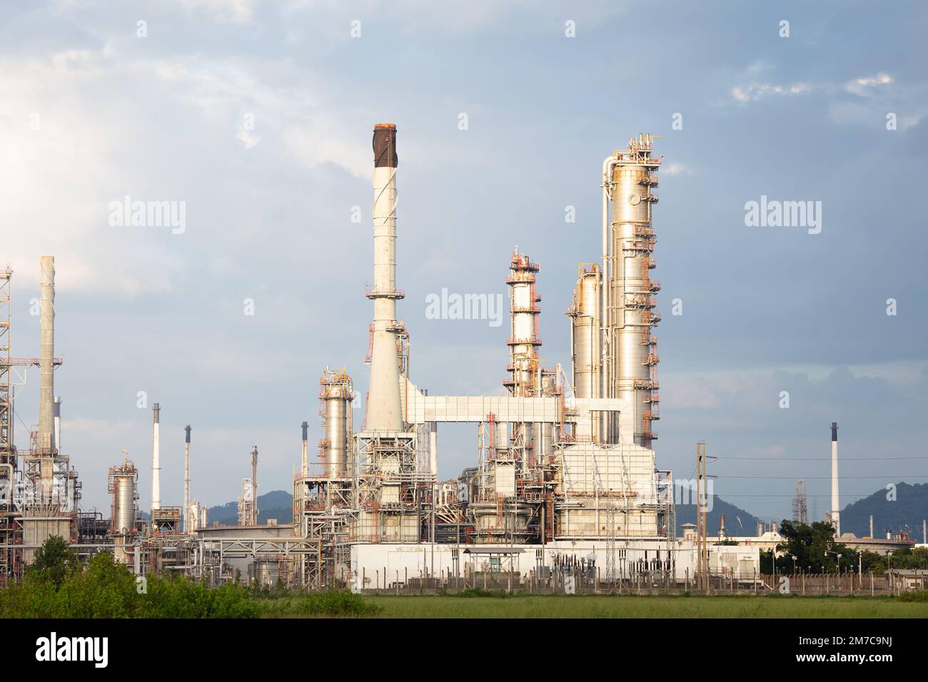 Oil gas refinery plant. May called petroleum, production or