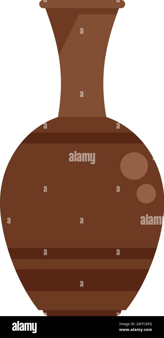 Traditional amphora icon flat vector. Vase pot. Ceramic pottery ...