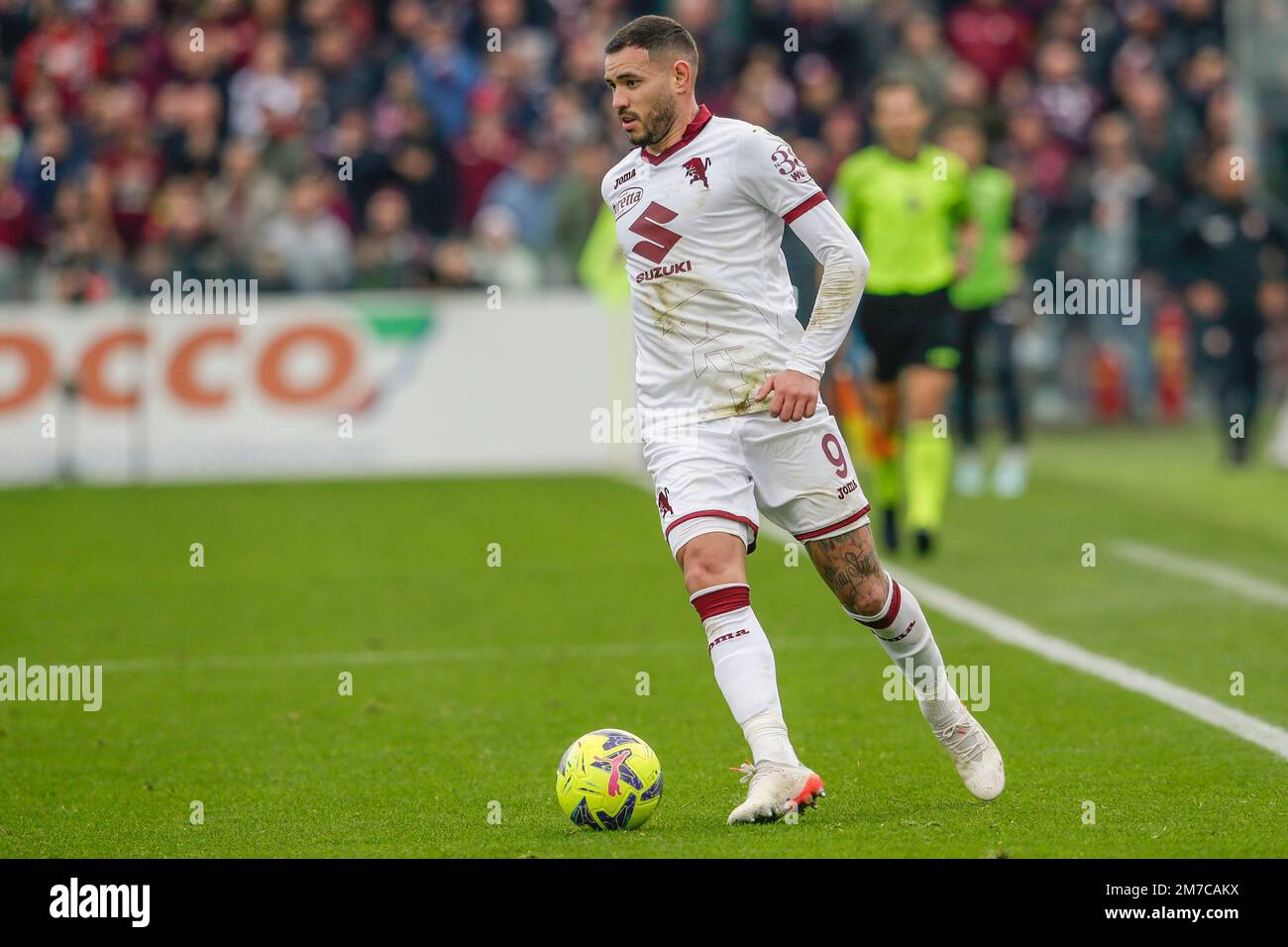 February 20, 2023, Torino, Piemonte, Italy: Olimpic Stadium Grande Torino,  20.02.23 Antonio Sanabria (9 Torino FC) celebrates the goal during the  Serie A match Torino FC v US Cremonese at Olimpic Stadium