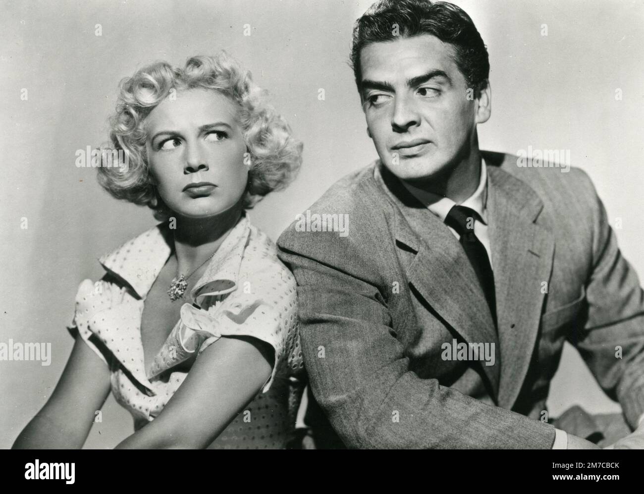 American actor Victor Mature and actress Betty Hutton in the movie Red, Hot and Blue, USA 1949 Stock Photo
