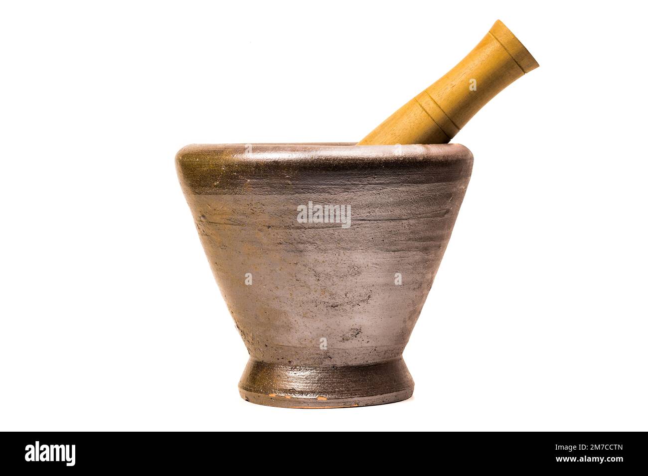 Mortar and Pestle isolated on white background.mortar is a tool for