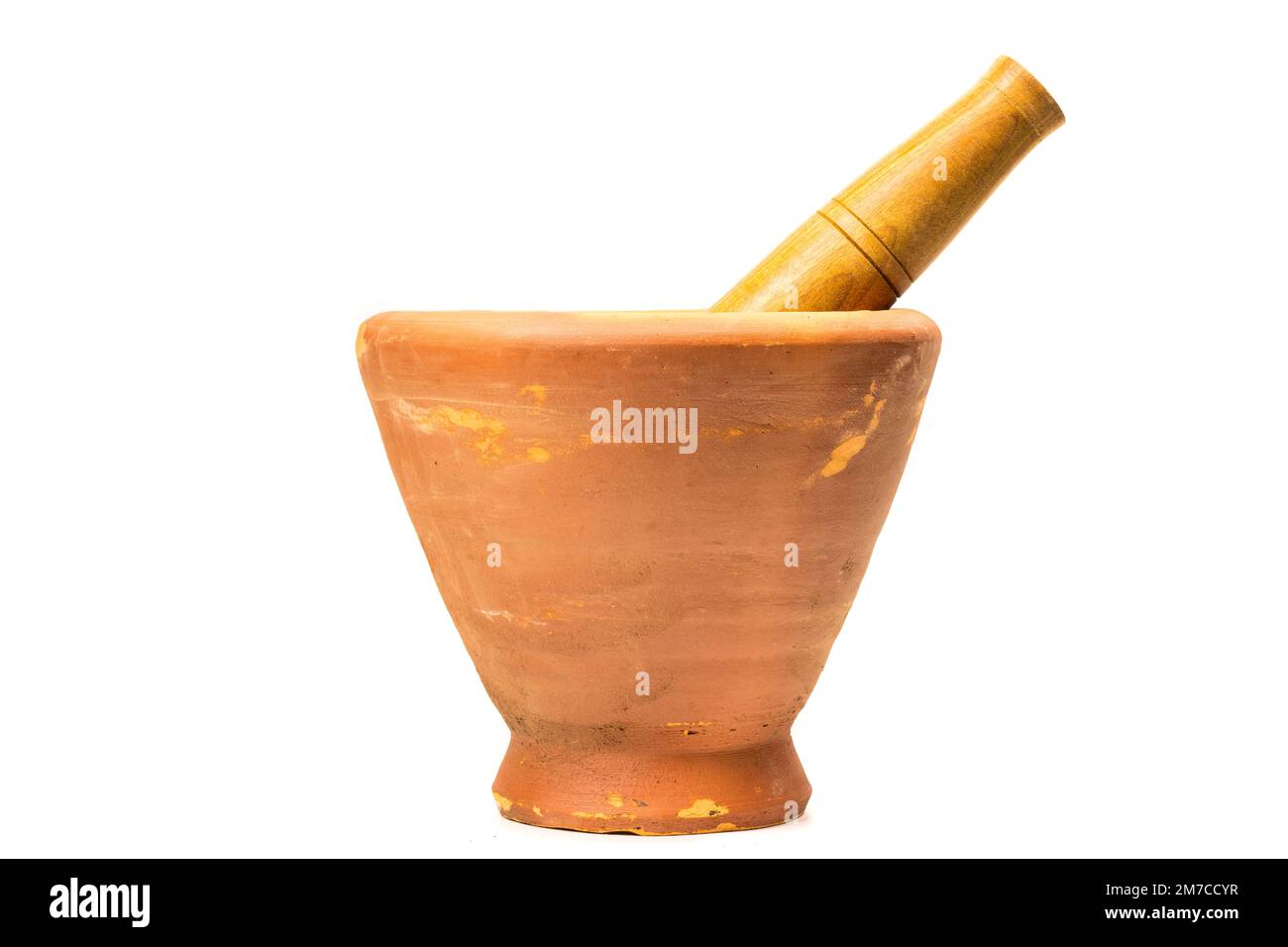 Mortar and Pestle isolated on white background.mortar is a tool for