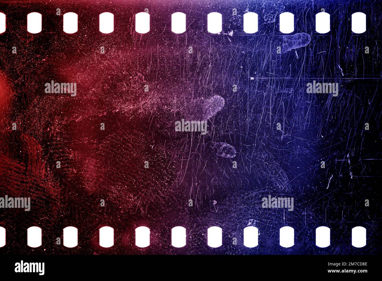 Dusty and grungy 35mm film texture or surface. Perforated scratched ...