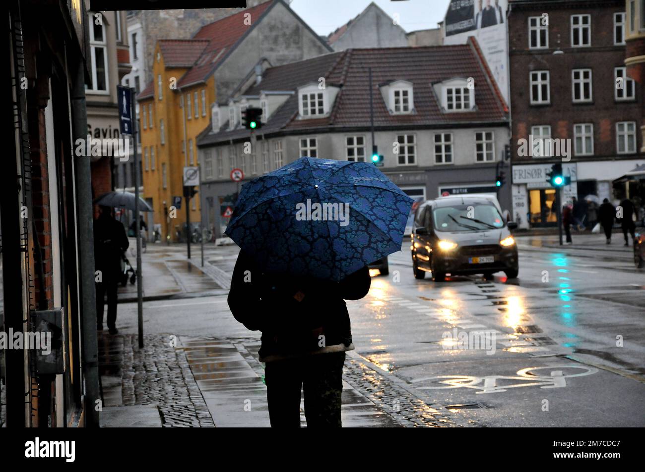Copenhagen /Denmmark/09 January 2023/Weather rainy fall in danish capital Copenhagen Denmark