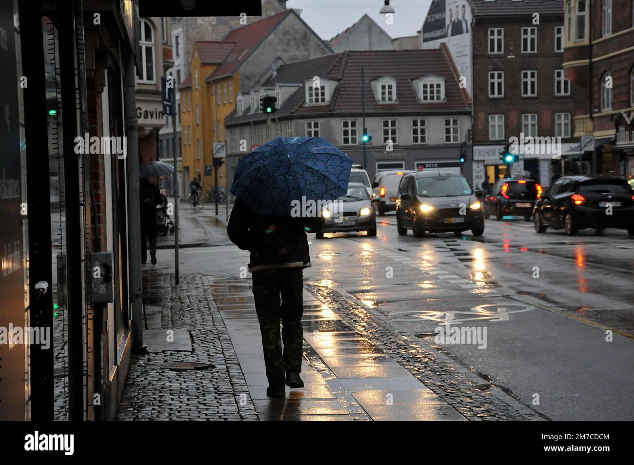 Copenhagen /Denmmark/09 January 2023/Weather rainy fall in danish capital Copenhagen Denmark