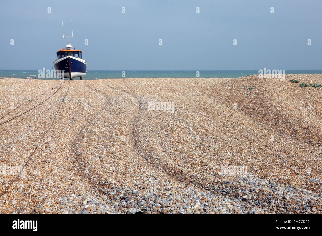 Fishing boat on Dungeness Beach Kent England Stock Photo - Alamy