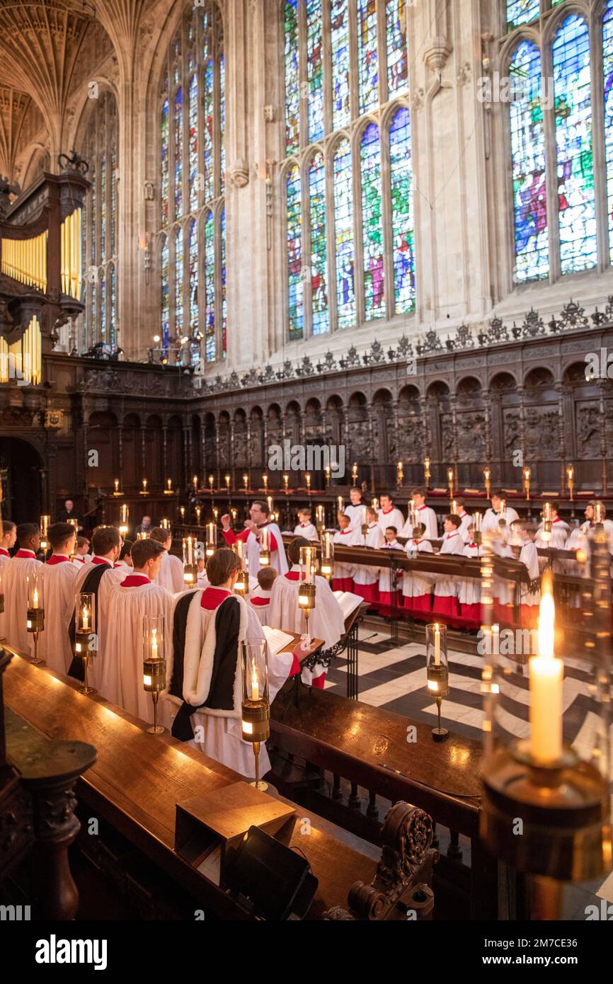 Picture dated December 10th shows King’s College Choir rehearsing for