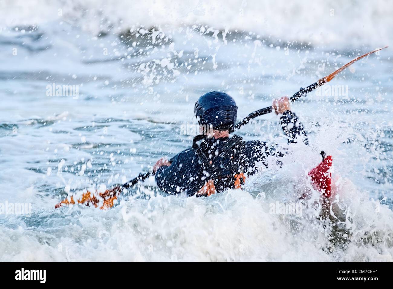 Kayaking in heavy surf Stock Photo Alamy