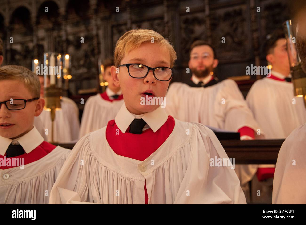 Picture dated December 10th shows King’s College Choir rehearsing for