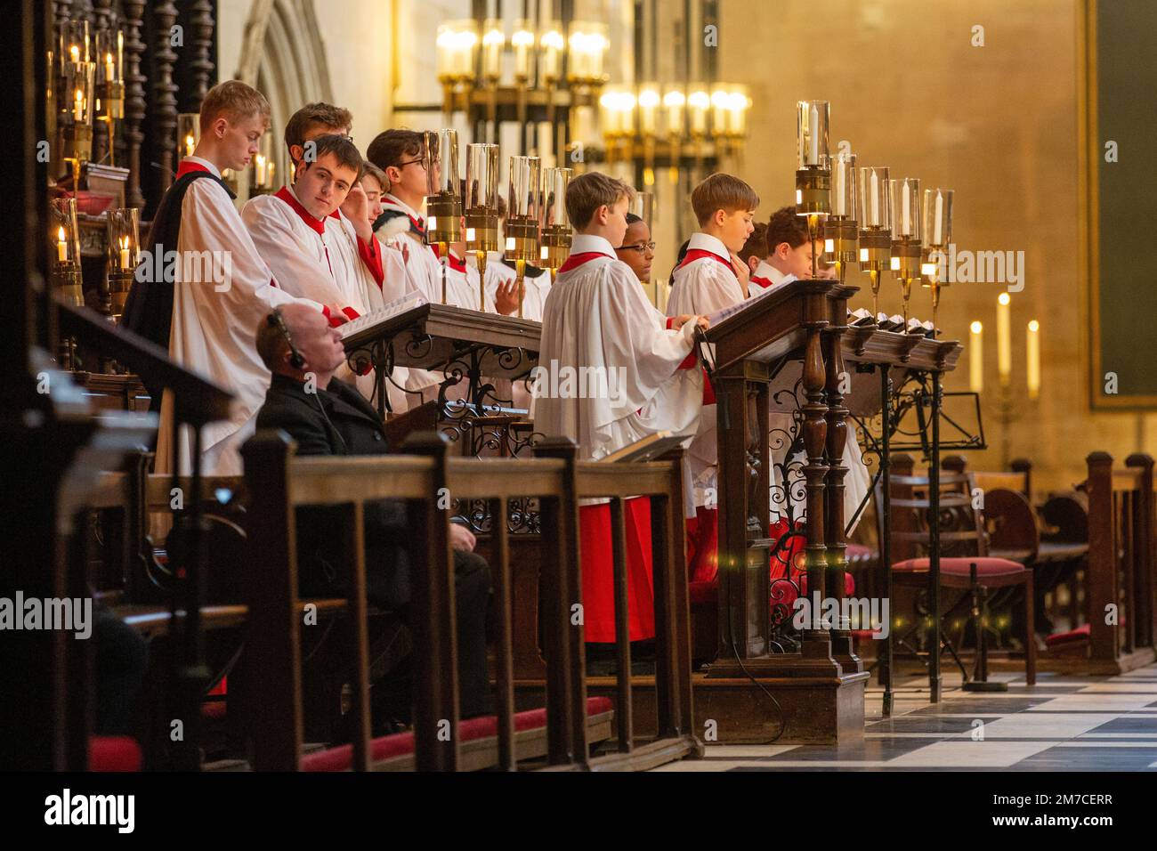 Picture dated December 10th shows King’s College Choir rehearsing for
