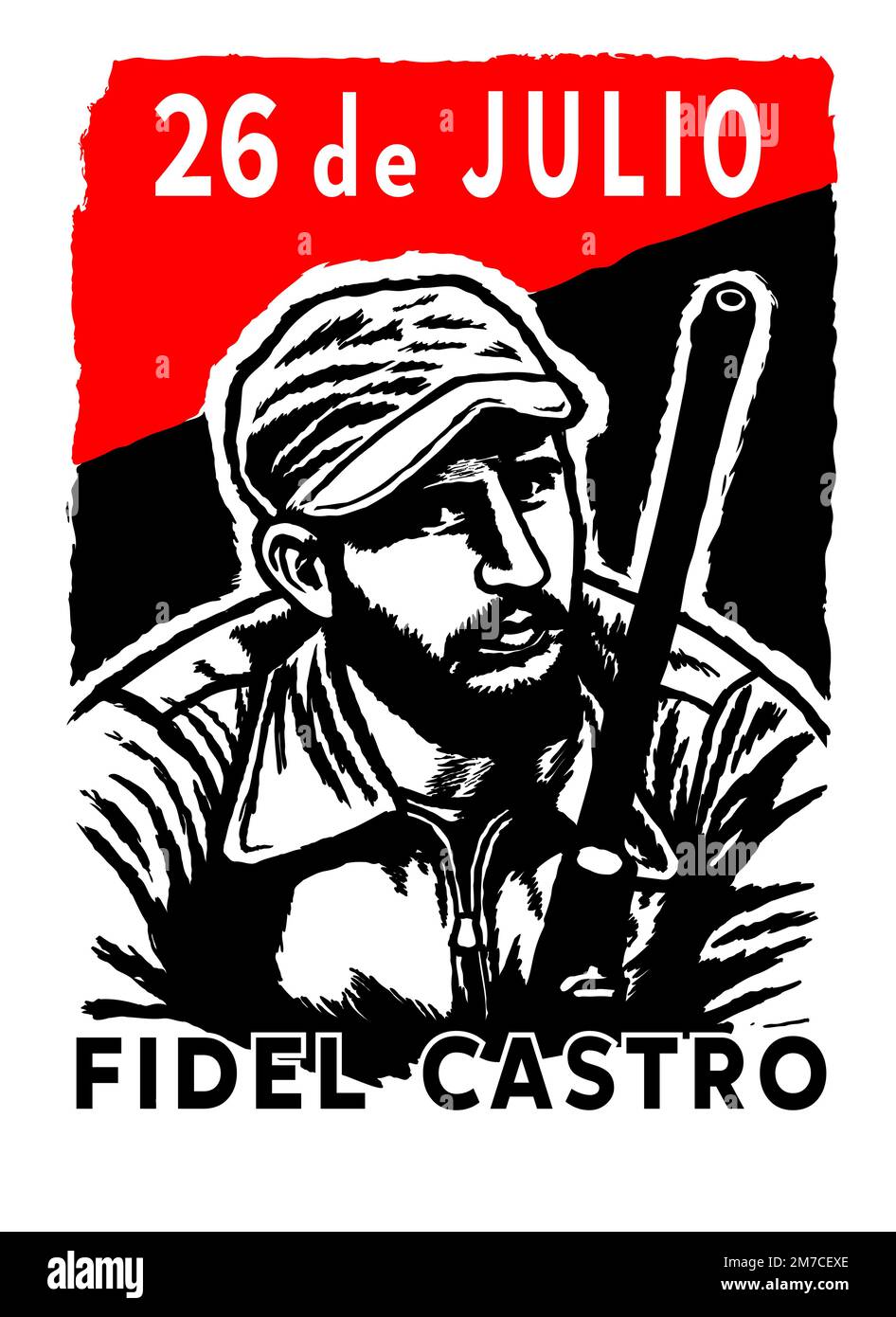 Fidel Castro was a Cuban revolutionary and politician serving as the prime minister of Cuba. Vector on white. Stock Vector