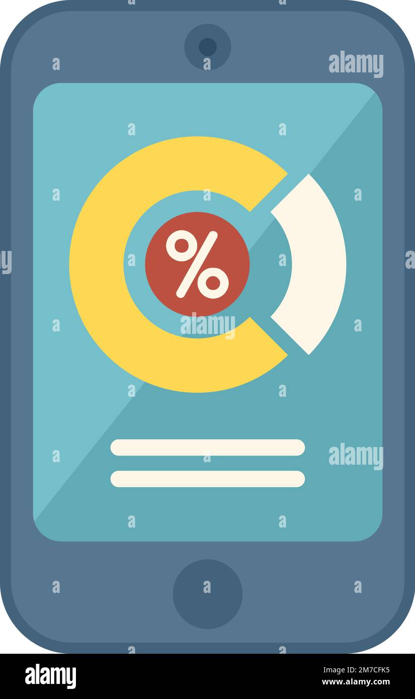 Phone market segmentation icon flat vector. Segment target. Customer chart isolated Stock Vector