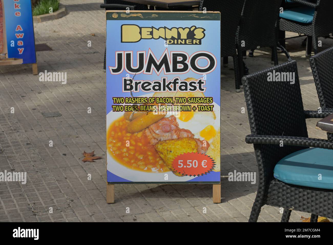 Englisches Frühstück, Restaurant Benny´s Diner, Magaluf, Mallorca, Spanien Stock Photo