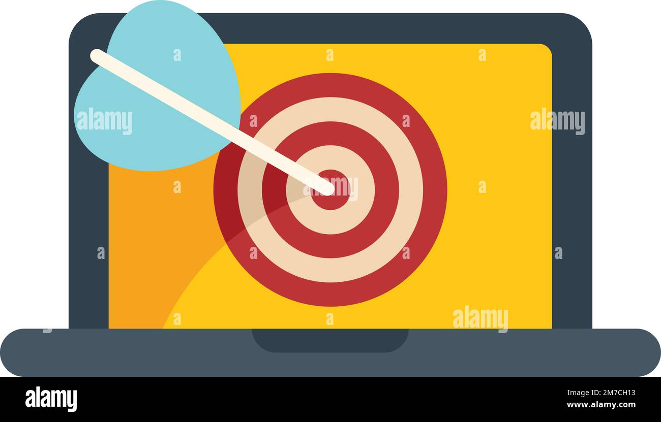 Goal research icon flat vector. Customer group. Media service isolated ...